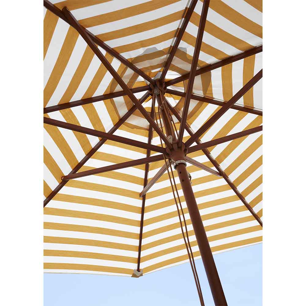 Messina Round Umbrella - Golden Yellow Stripe - Image 3