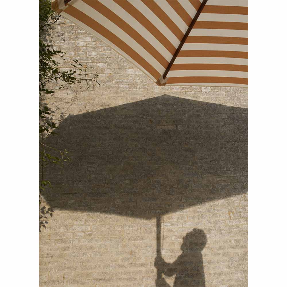 Messina Round Umbrella - Golden Yellow Stripe - Image 4