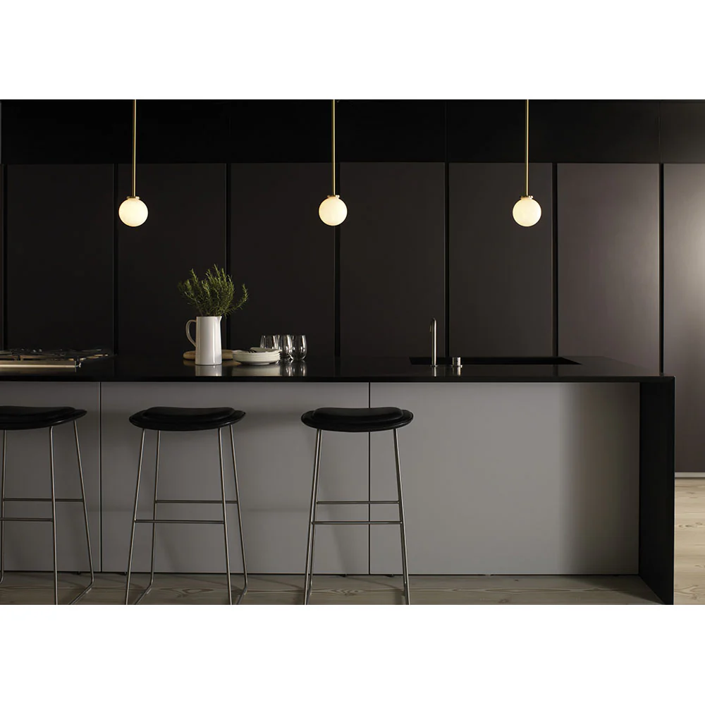 Mezzo Pendant - Satin Brass, Opal Glass Shade - Image 2