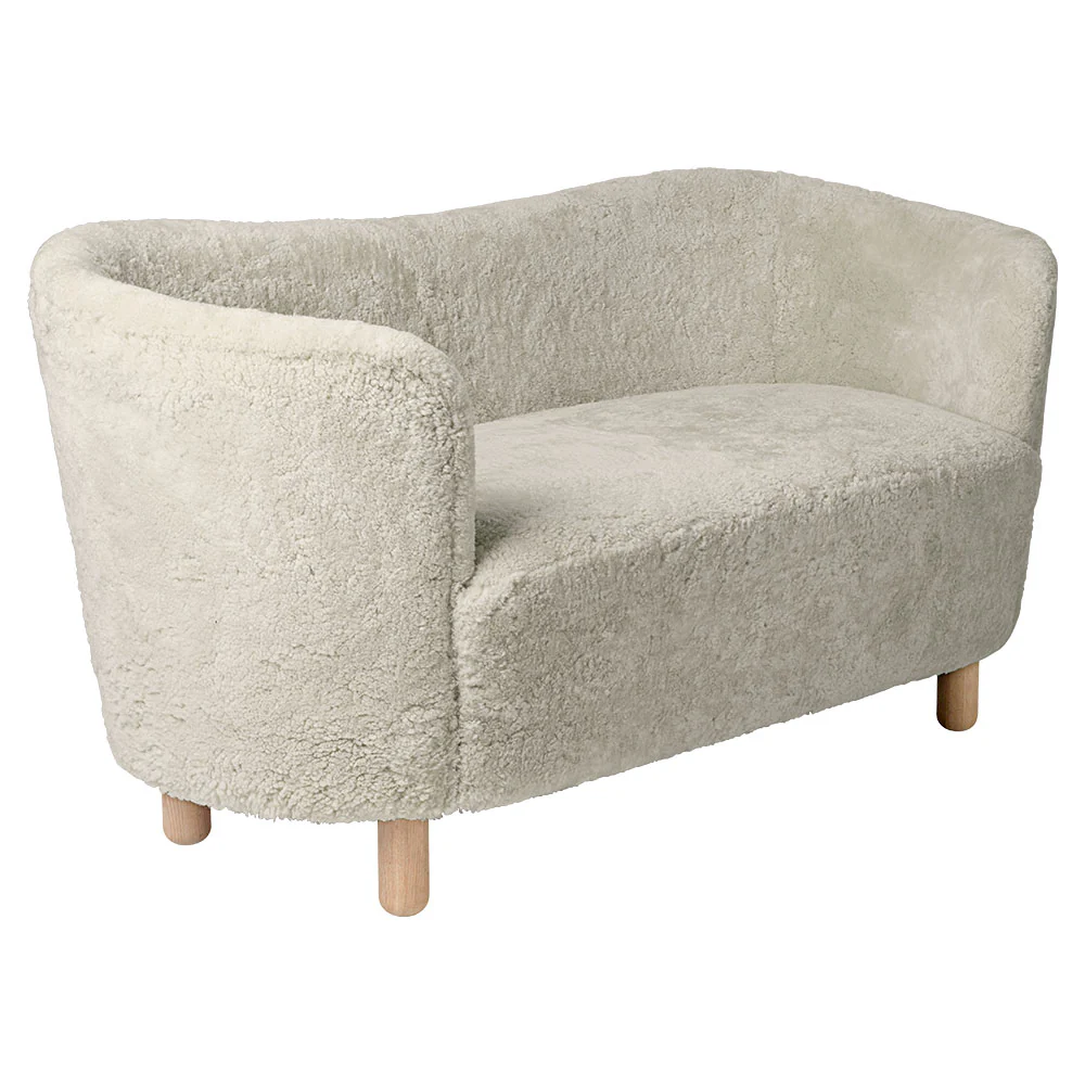 Mingle Sofa - Green Tea Sheepskin, Natural Oak - Image 2