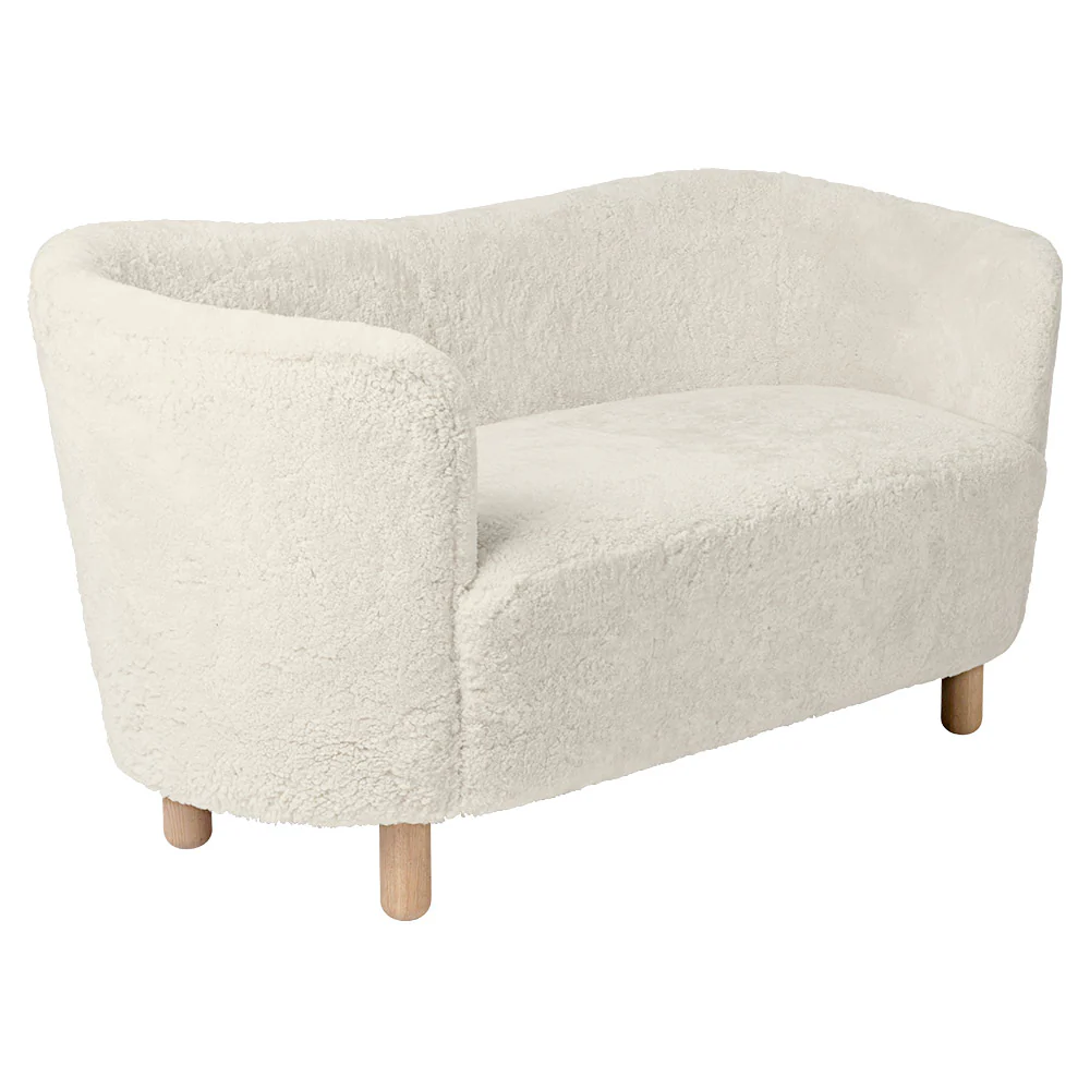 Mingle Sofa - Off White Sheepskin, Natural Oak - Image 2