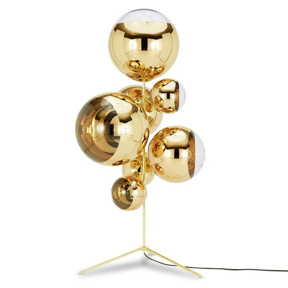 Mirror Ball Floor Chandelier - Gold - Image 2