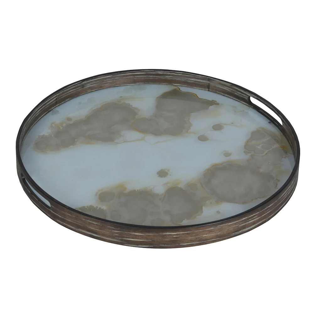 Mist Gold Organic Glass Tray - Round, Small - Image 2
