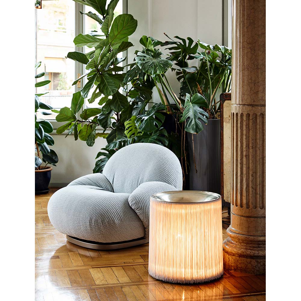 Model 597 Floor Lamp - Cream Fringe, Polished Aluminum - Image 5