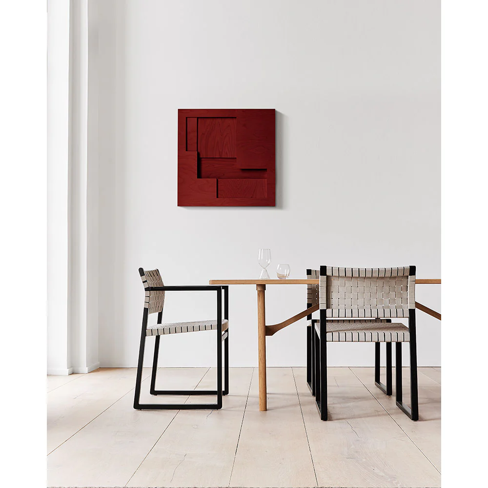 Mogensen BM62 Dining Chair - Black Linen Webbing, Oak Black Lacquer - Image 6