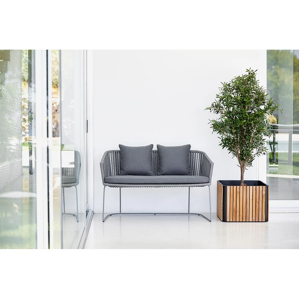 Moments Outdoor Bench - Gray Cushions - Image 2