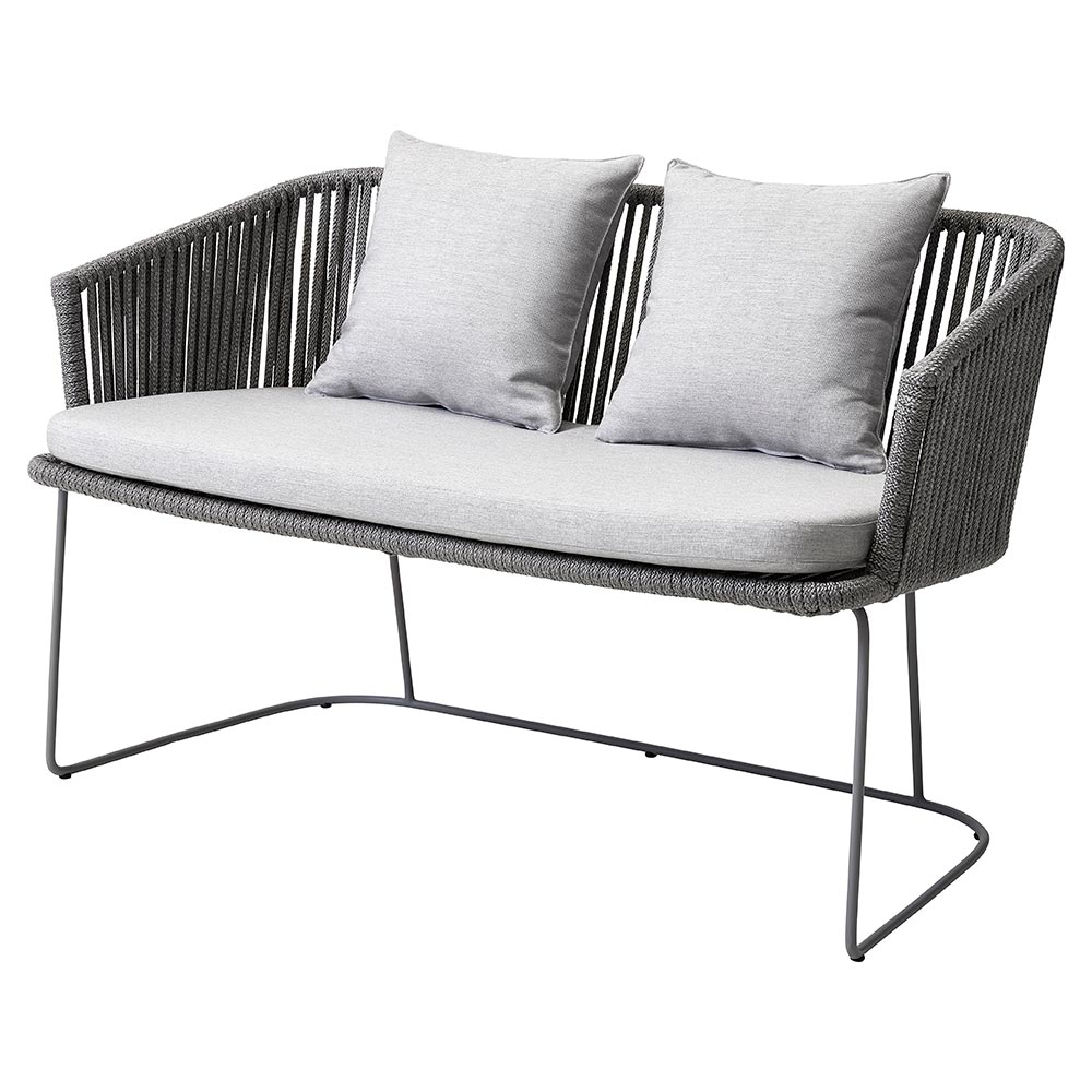 Moments Outdoor Bench - Light Gray Cushions