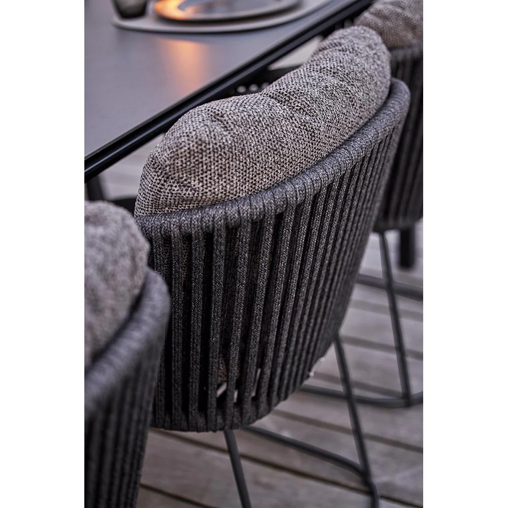 Moments Outdoor Chair - Blue Cushions, Gray Rope Frame - Image 2