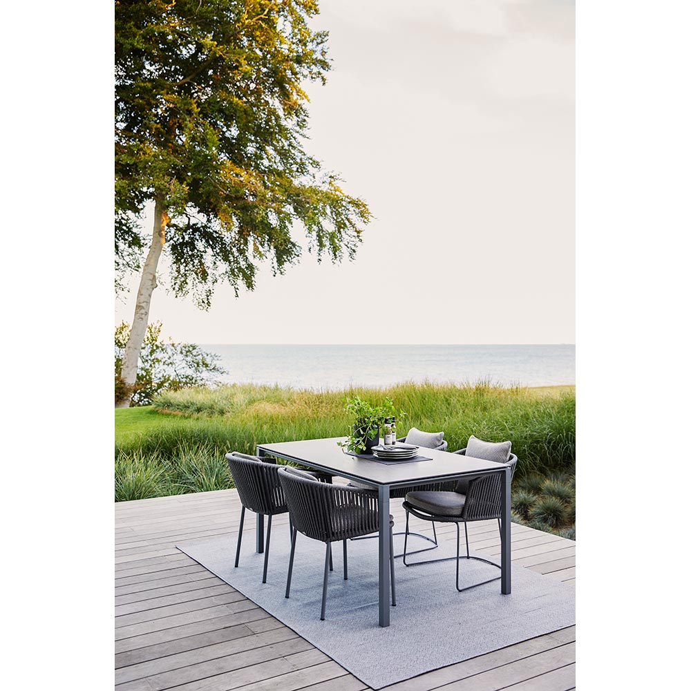 Moments Outdoor Chair - Blue Cushions, Gray Rope Frame - Image 3