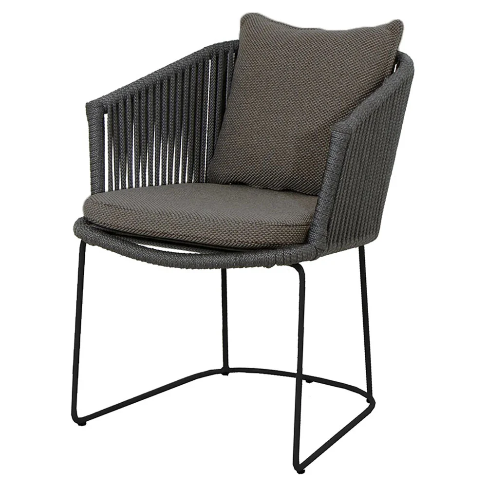 Moments Outdoor Chair - Dark Gray Focus Cushions, Dark Gray Rope Frame