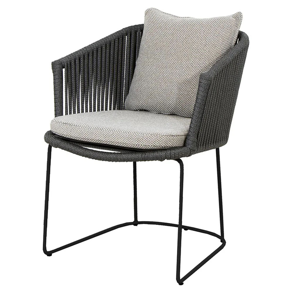 Moments Outdoor Chair - Light Gray Focus Cushions, Dark Gray Rope Frame