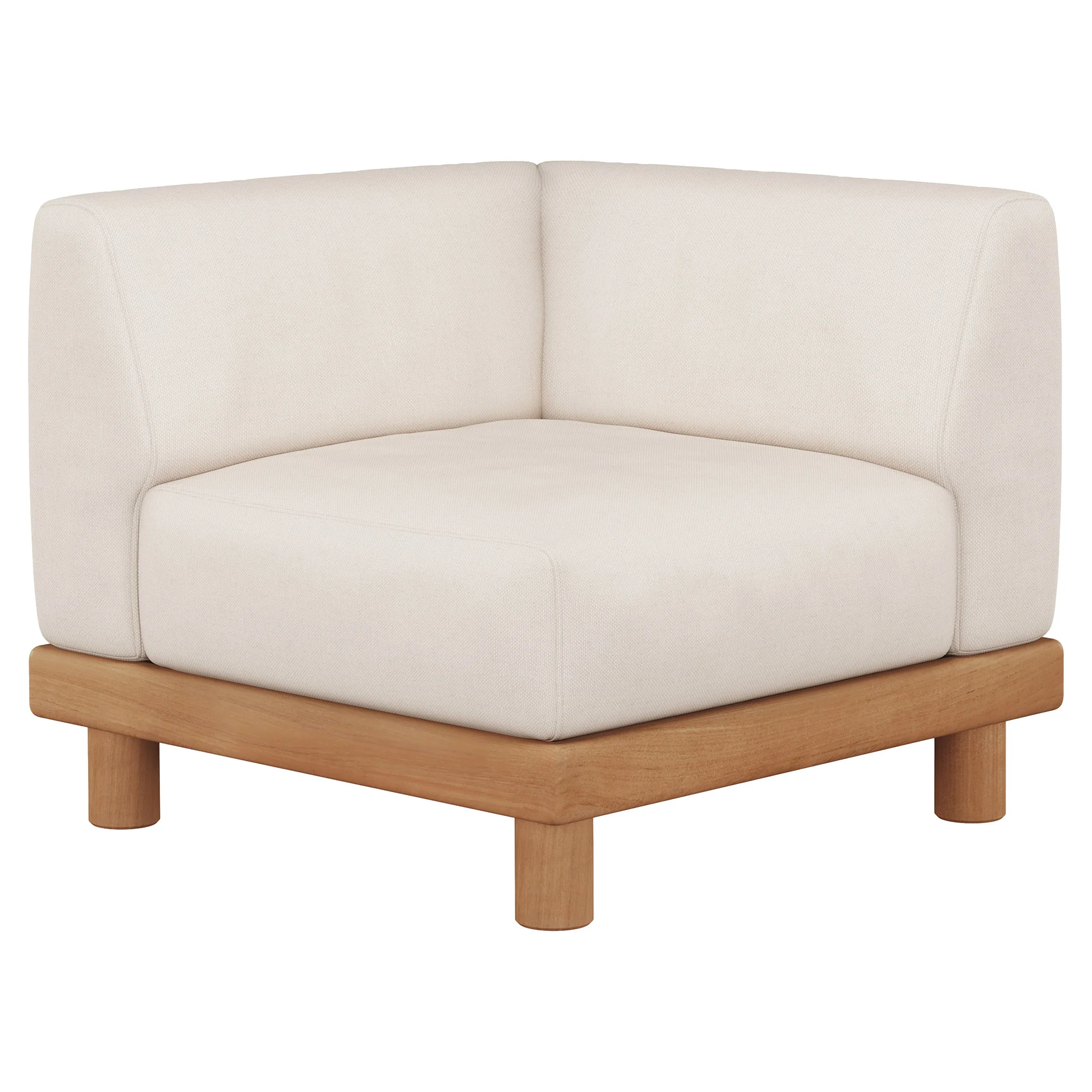 Monocle Outdoor End Seater Modular Sofa - White - Image 3