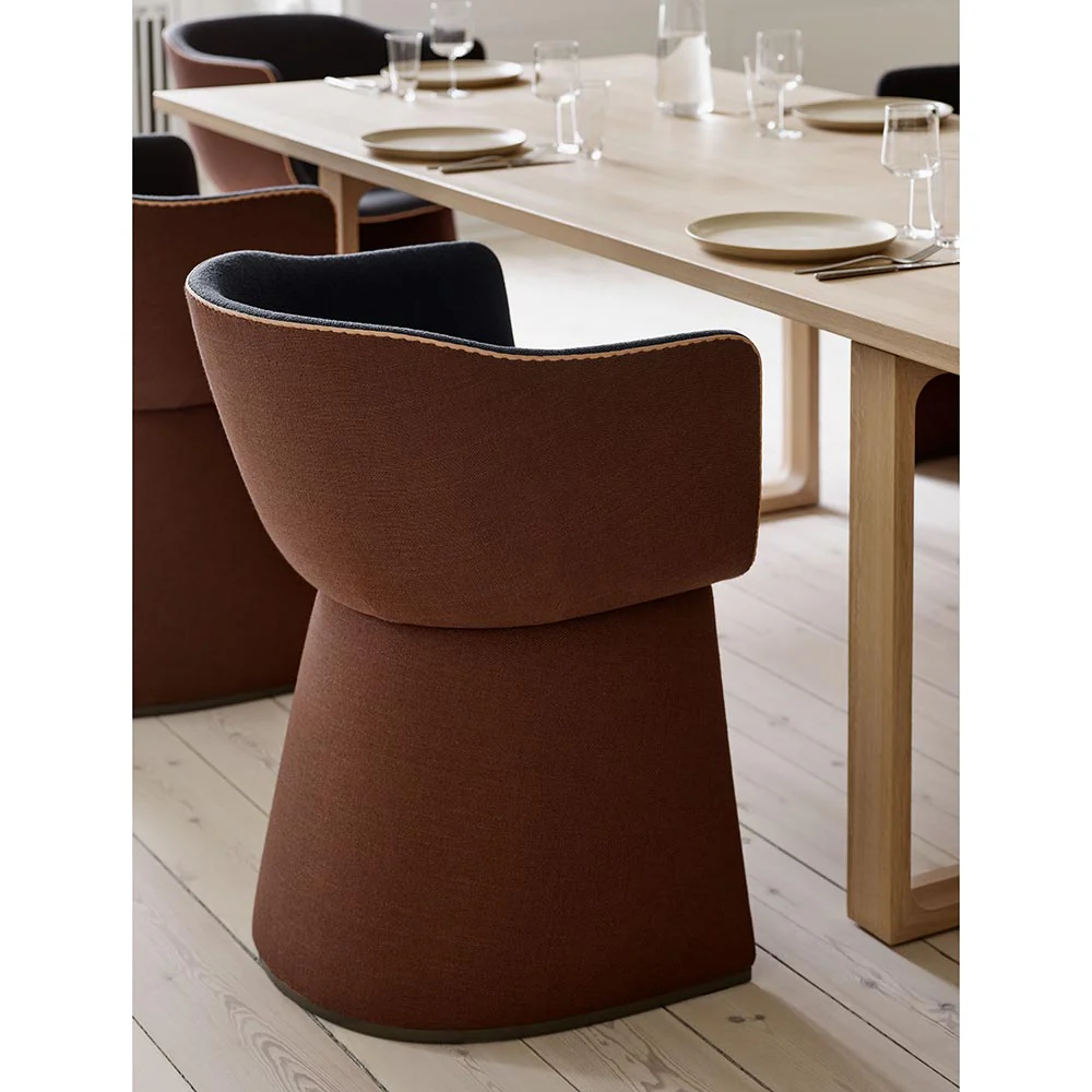 Monolit Dining Chair With Leather Piping - Vidar 182, Sunniva 363 - Image 4