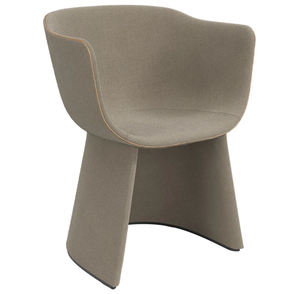 Monolit Dining Chair With Leather Piping - Vidar 222