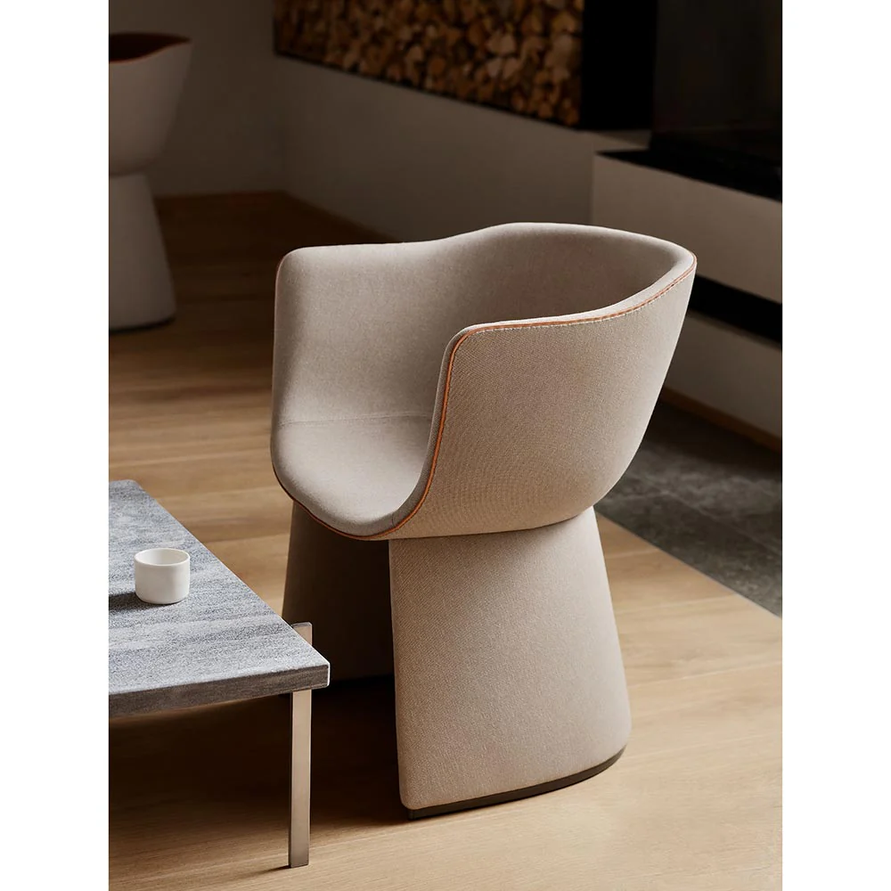 Monolit Lounge Chair With Leather Piping - Image 6