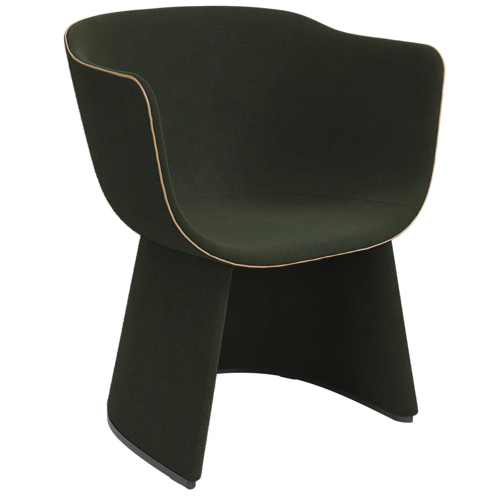 Monolit Lounge Chair With Leather Piping - Vidar 972