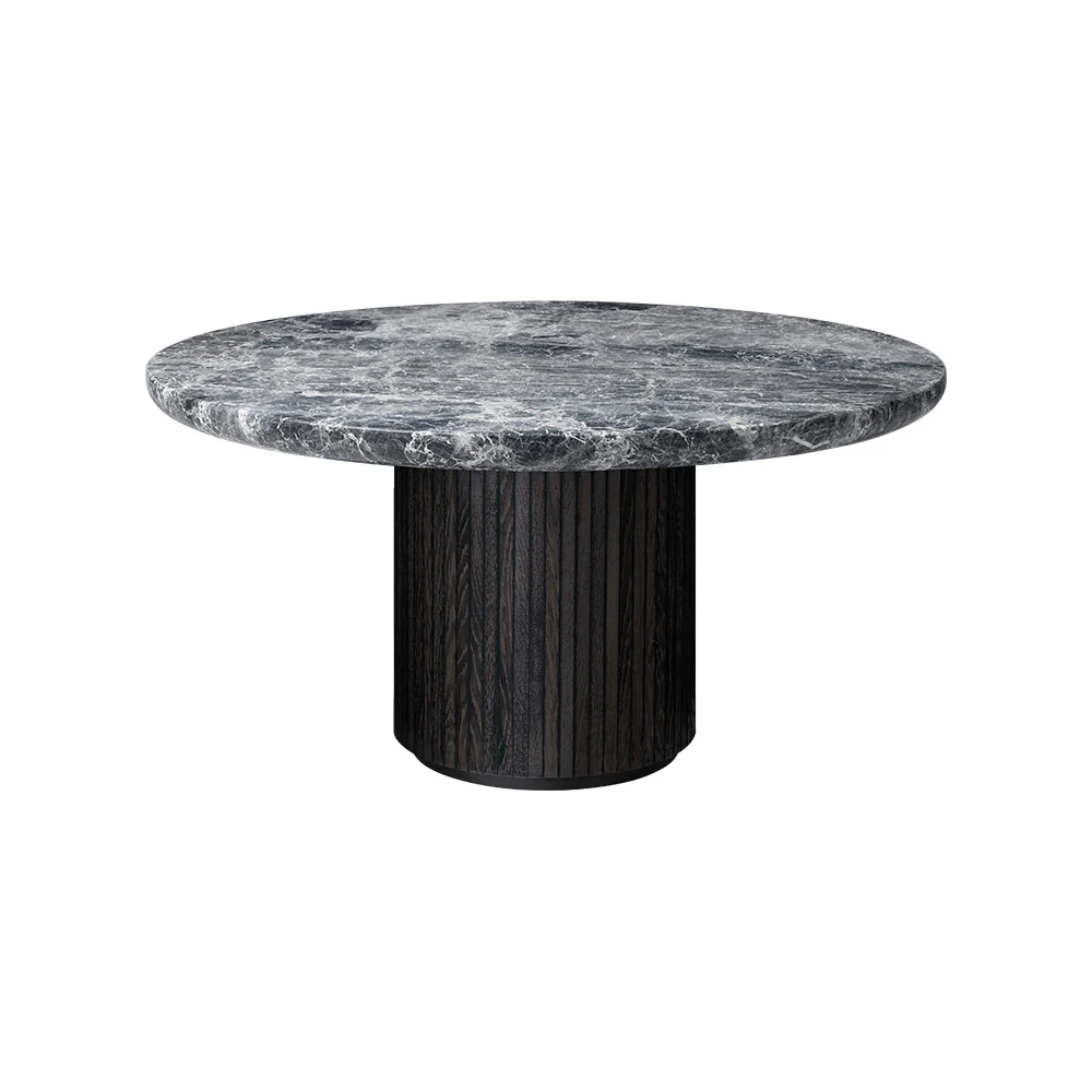Moon Round Coffee Table - Gray Marble Top - Image 2