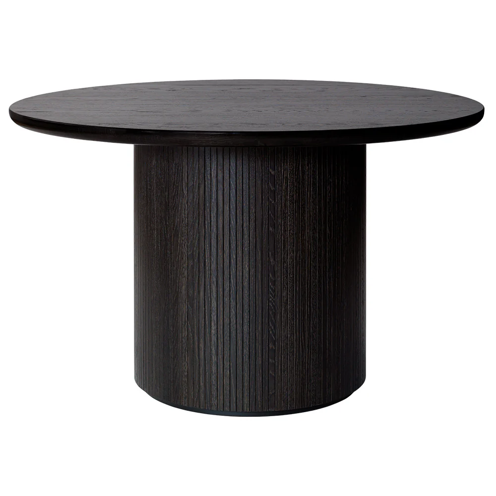 Moon Round Dining Table - Veneer Oak, Brown/Black Finish - Image 2
