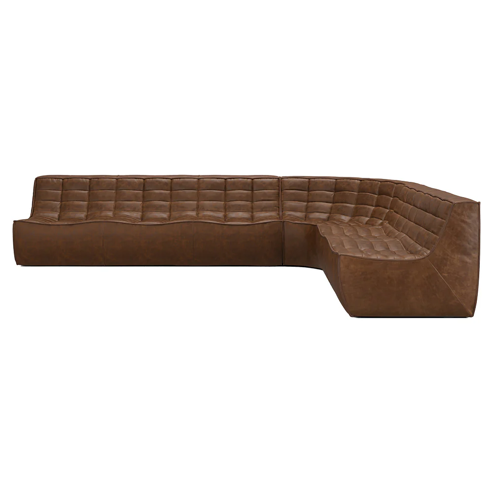 N701 Modular Sofa Set No 7 - Chestnut Leather - Image 2