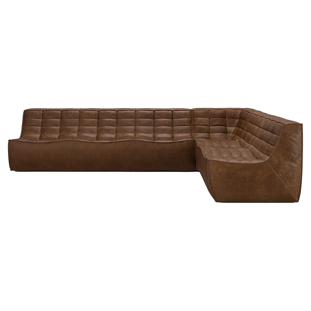 N701 Modular Sofa Set No 8 - Chestnut Leather - Image 2