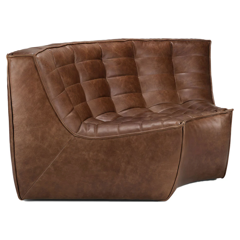N701 Round Corner Modular Sofa - Chestnut Leather - Image 2