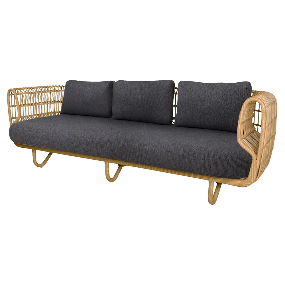 Nest 3 Seater Sofa - Dark Gray Cushions