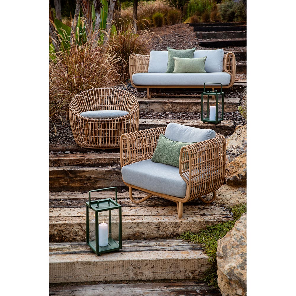 Nest Outdoor Round Chair - White Cushions, White Weave Frame - Image 2