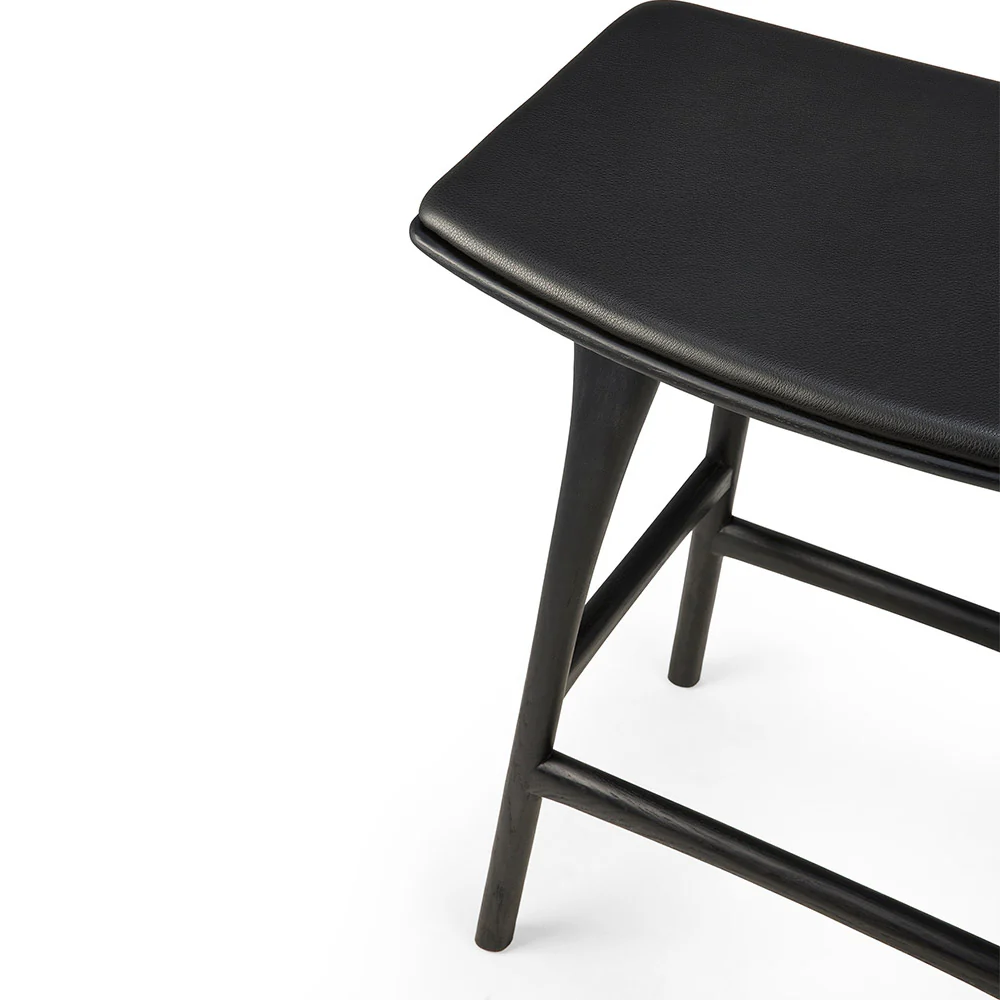 Osso Counter Stool - Black Oak, Black Leather - Image 4