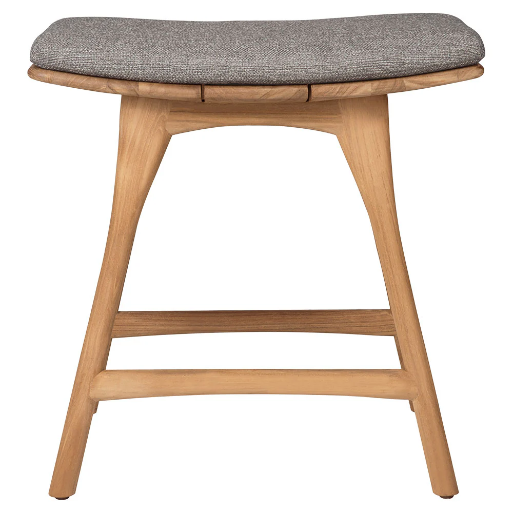 Osso Outdoor Stool - Teak, Mocha Cushion - Image 2