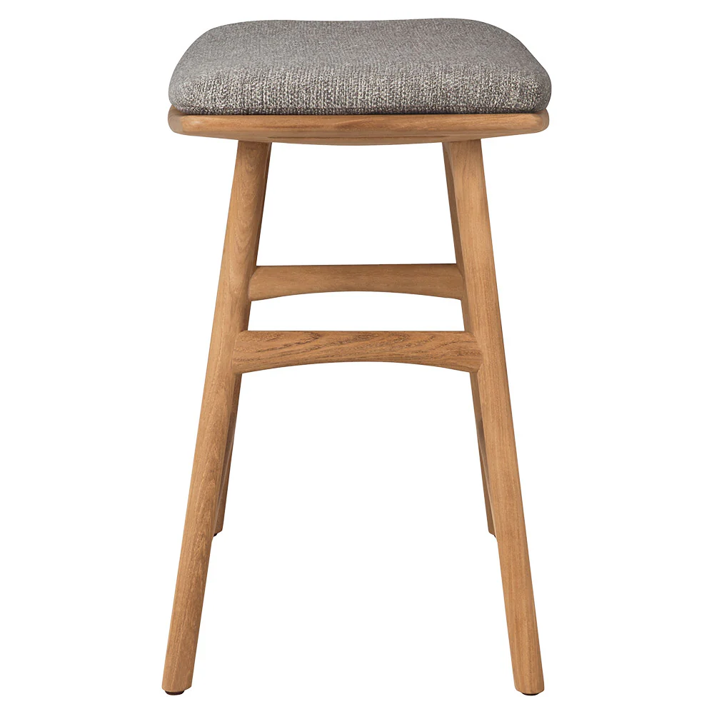 Osso Outdoor Stool - Teak, Mocha Cushion - Image 3