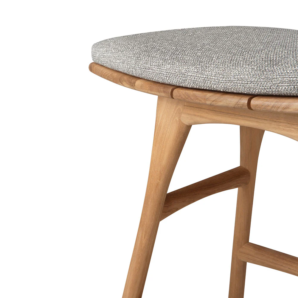 Osso Outdoor Stool - Teak, Mocha Cushion - Image 5