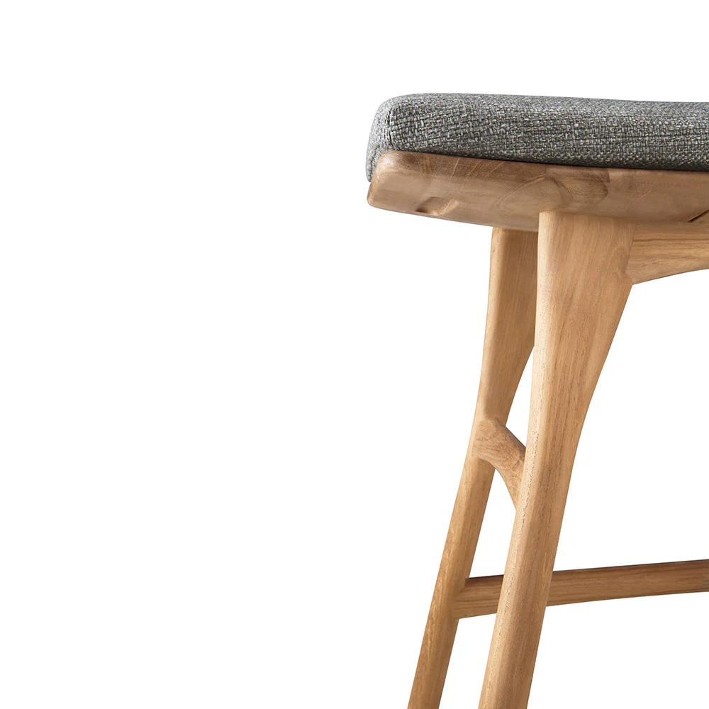 Osso Outdoor Stool - Teak, Mocha Cushion - Image 6