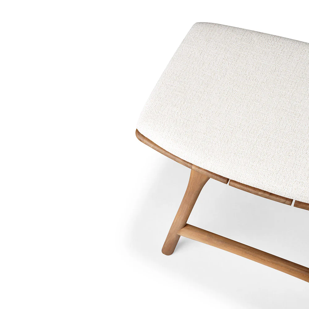 Osso Outdoor Stool - Teak, Off White Cushion - Image 3