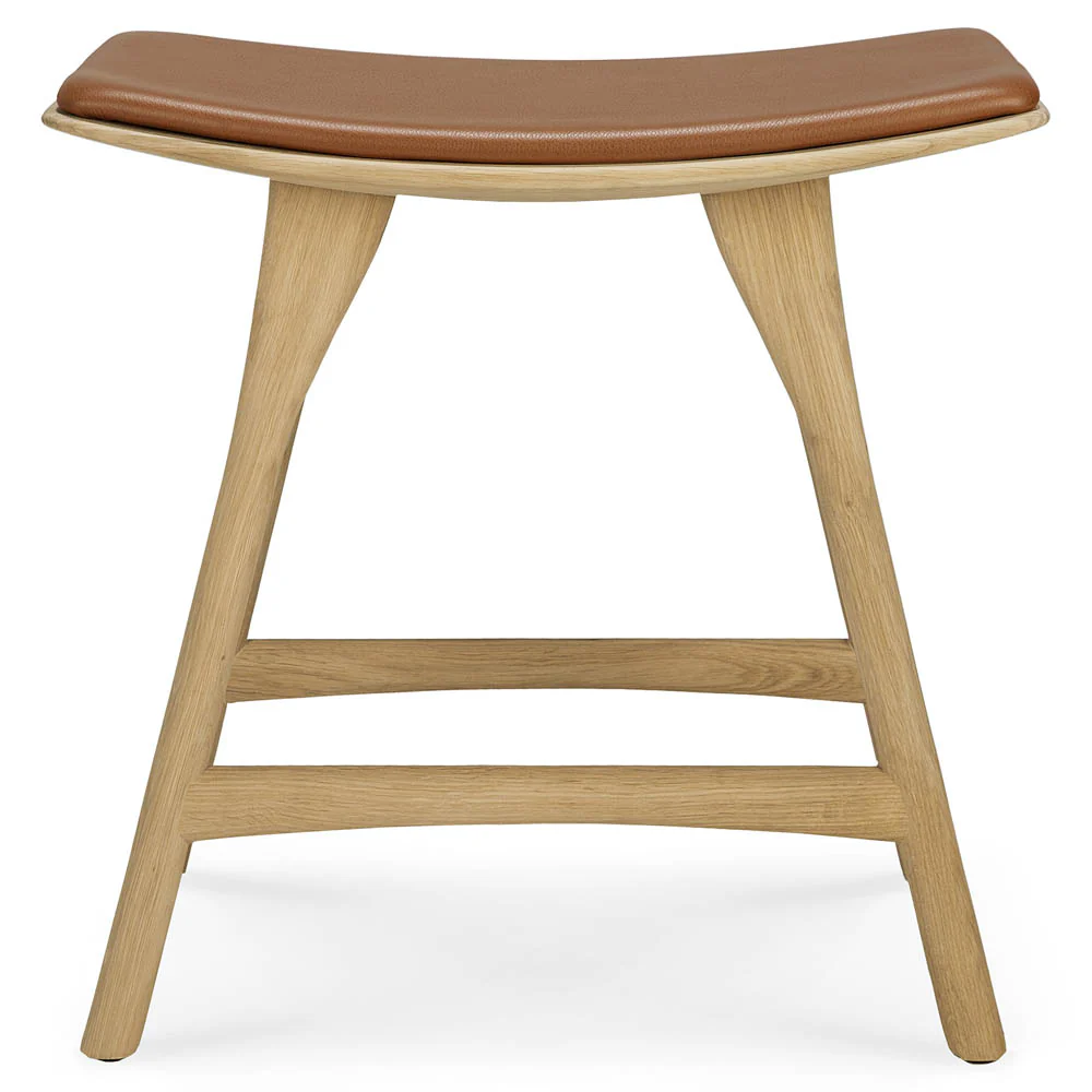 Osso Stool - Oak, Cognac Leather - Image 2
