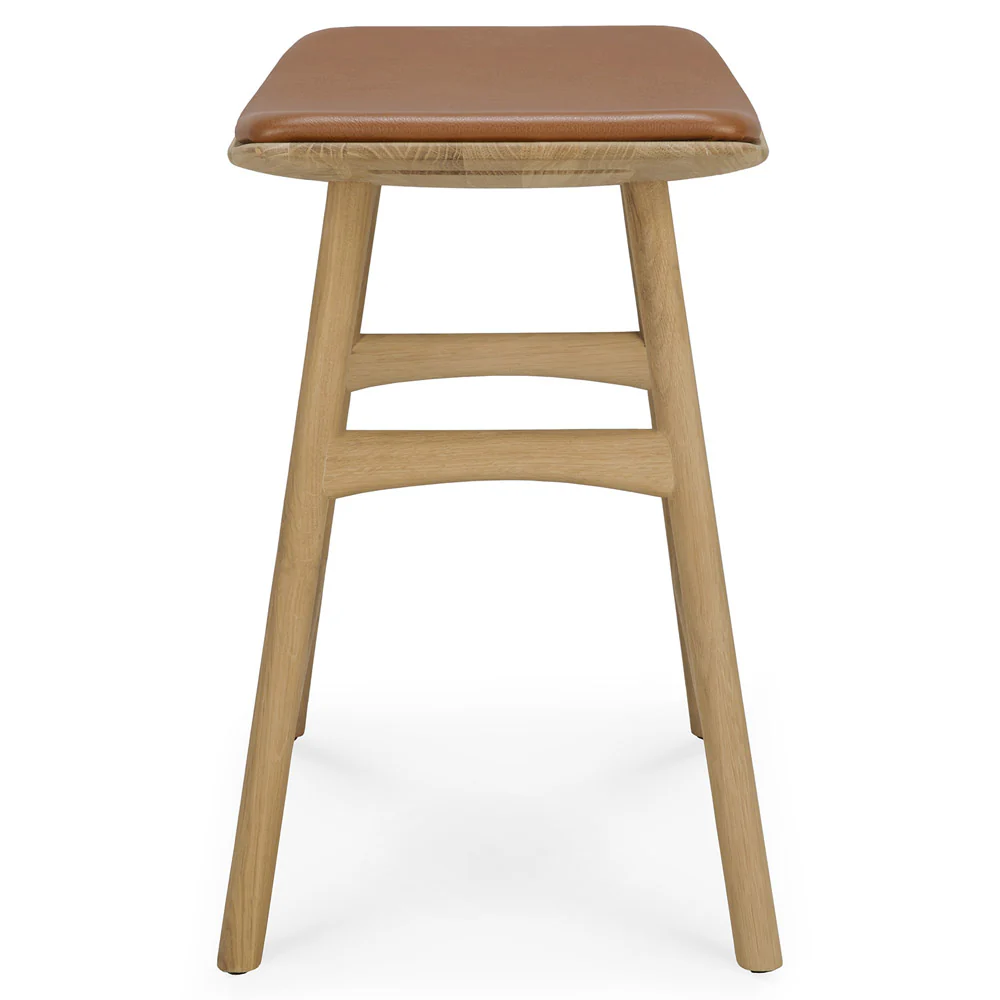 Osso Stool - Oak, Cognac Leather - Image 3