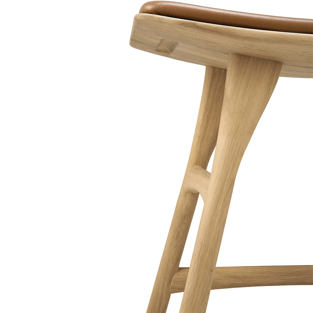 Osso Stool - Oak, Cognac Leather - Image 6