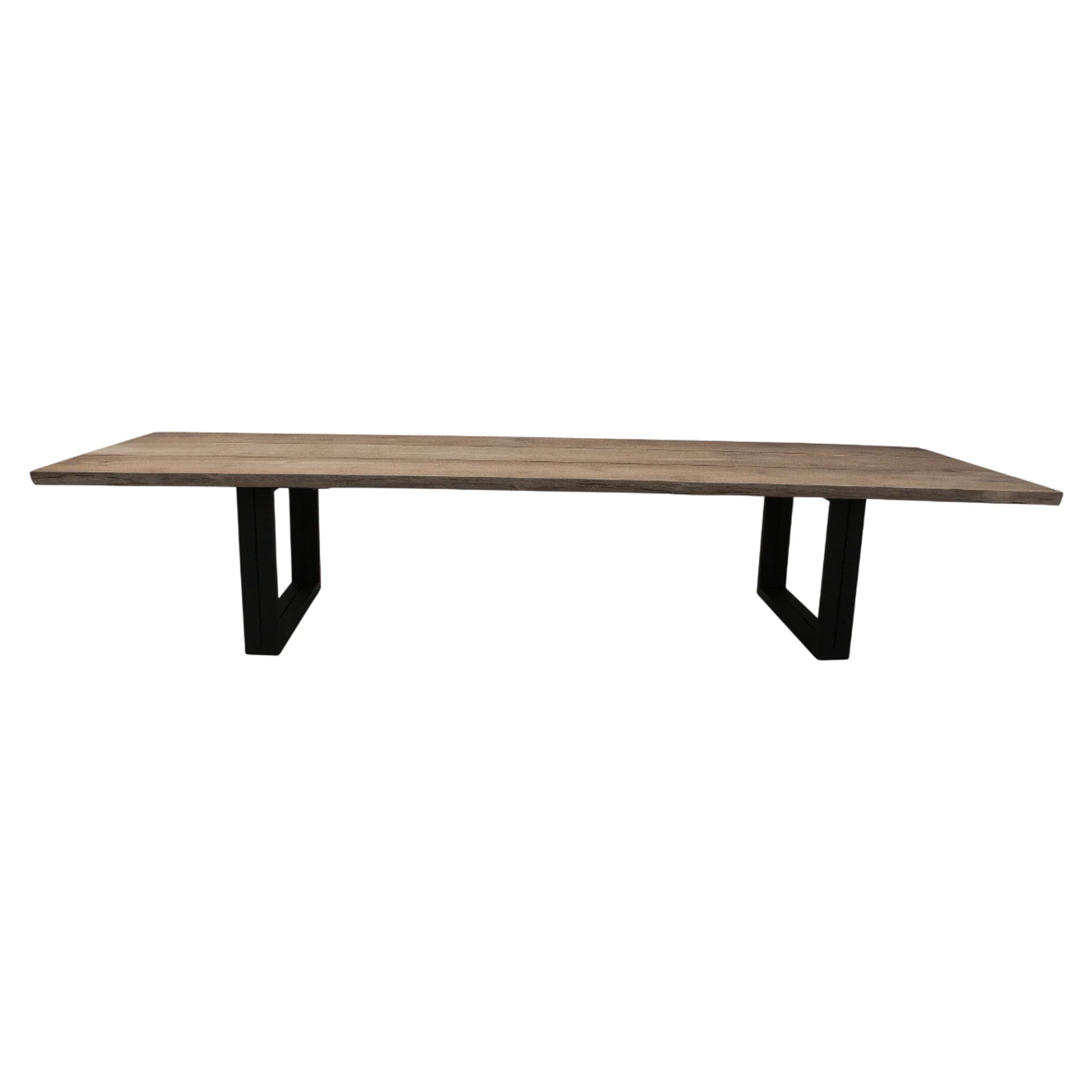 Otranto Low Dining Table - Teak, Black Aluminum Base