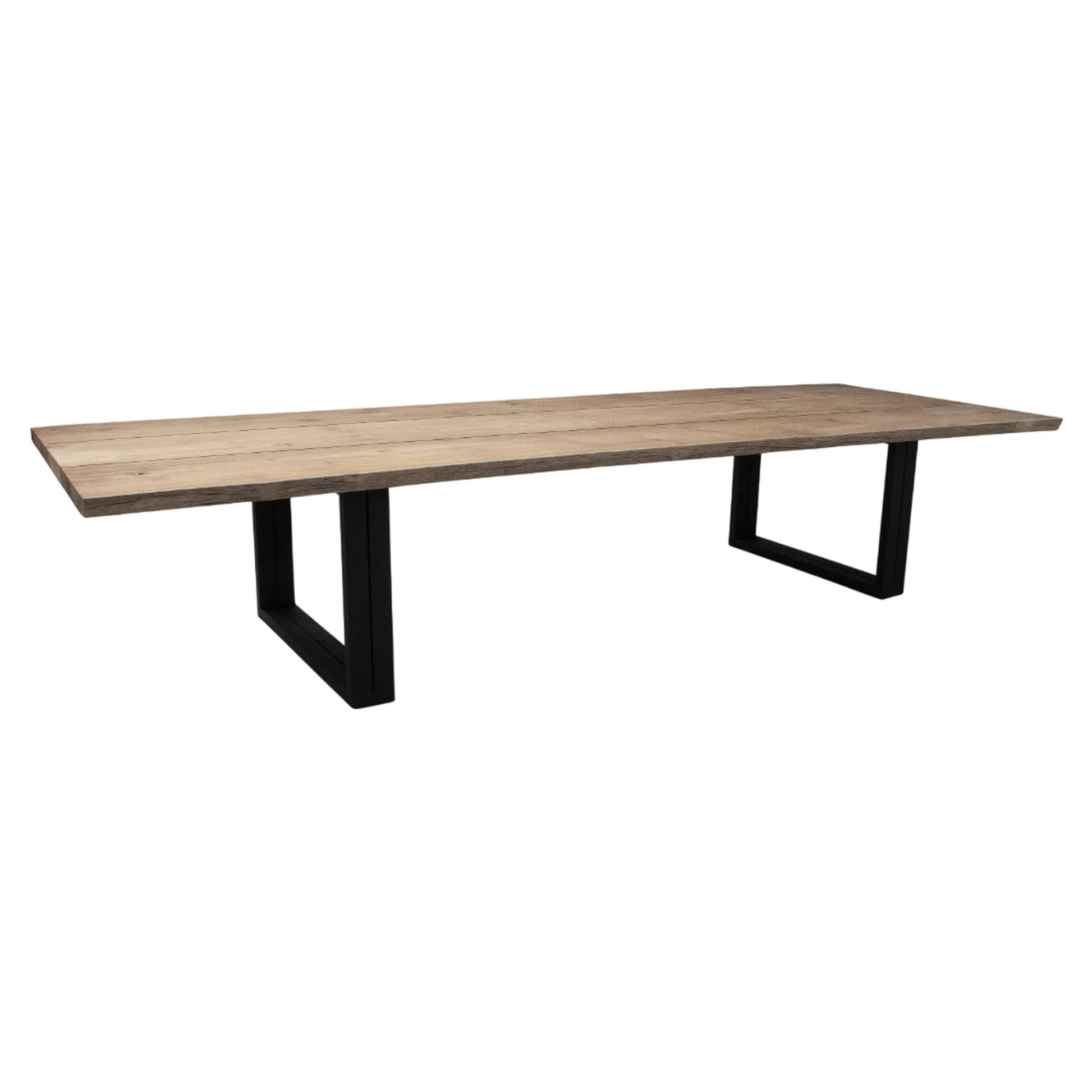 Otranto Low Dining Table - Teak, Black Aluminum Base - Image 2