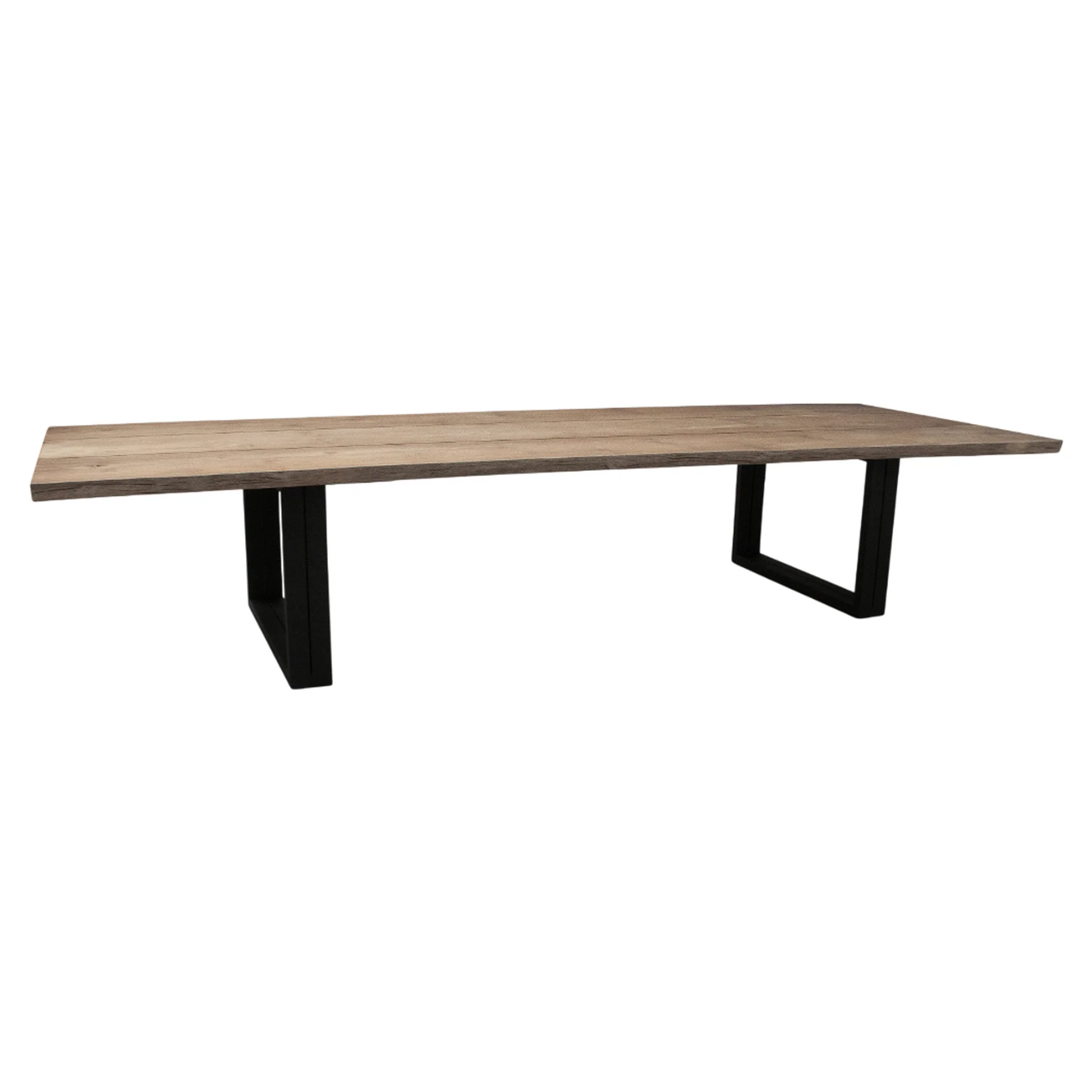 Otranto Low Dining Table - Teak, Black Aluminum Base - Image 4