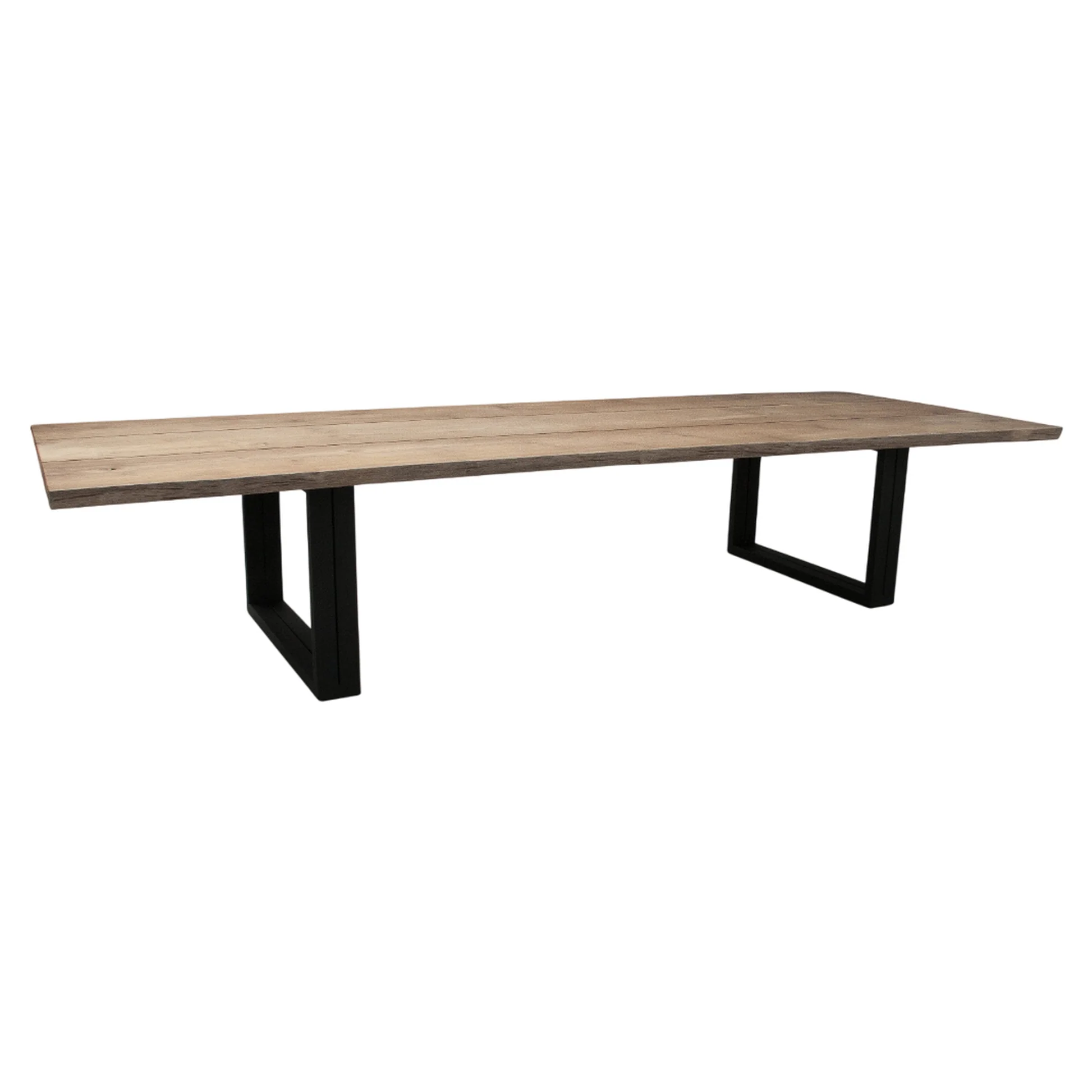Otranto Low Dining Table - Teak, Black Aluminum Base - Image 5