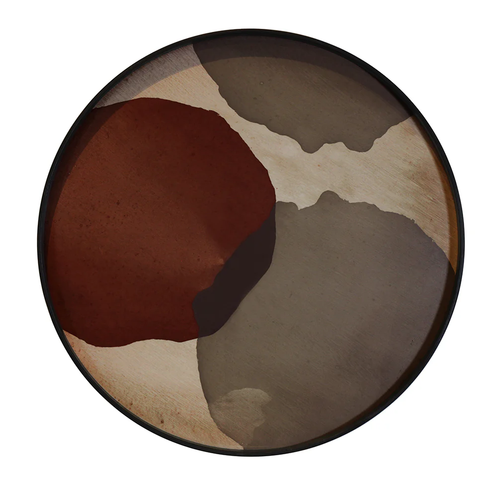 Overlapping Dots Glass Tray - Round, Large