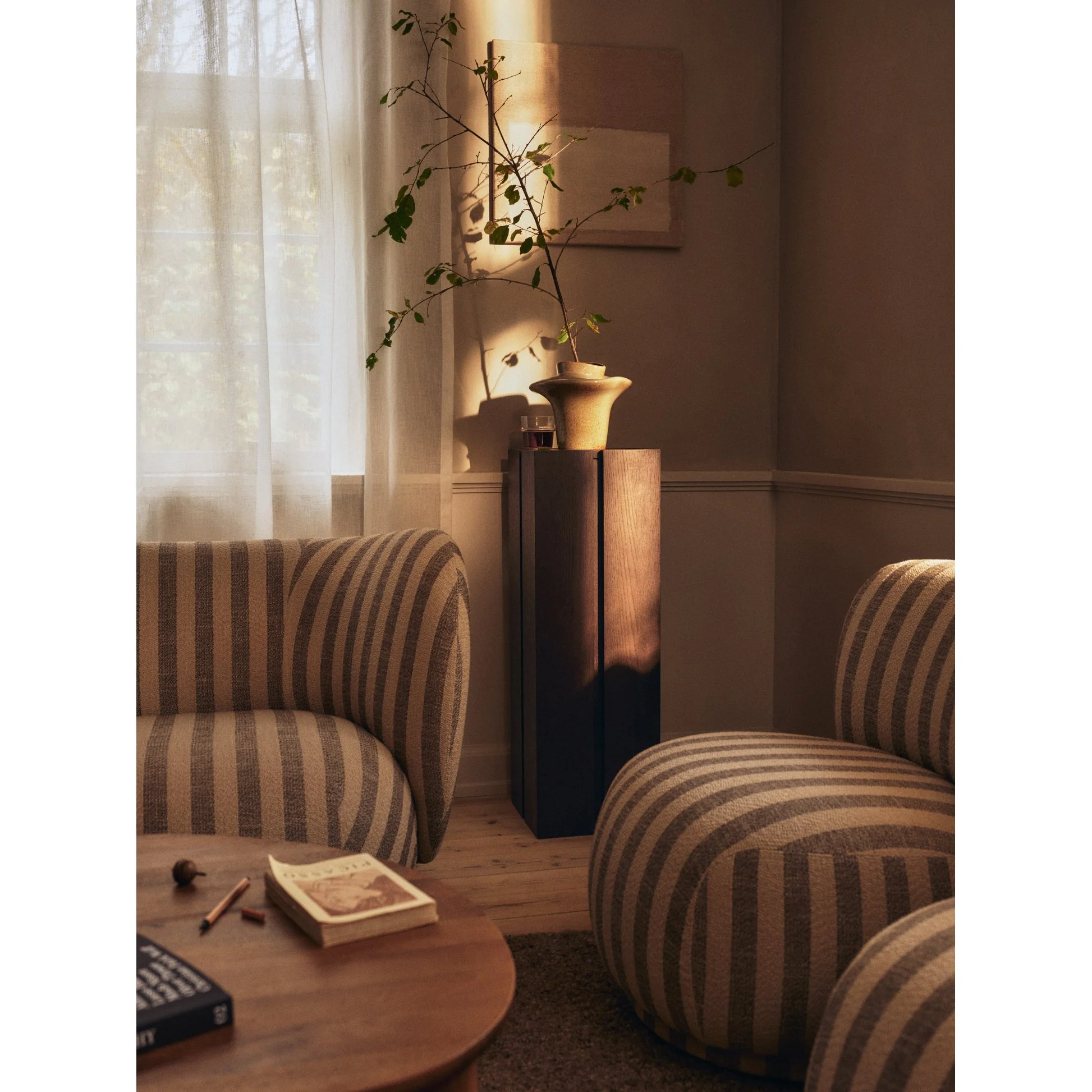 Parcel Pedestal - 35"H, Dark Stained Oak - Image 4