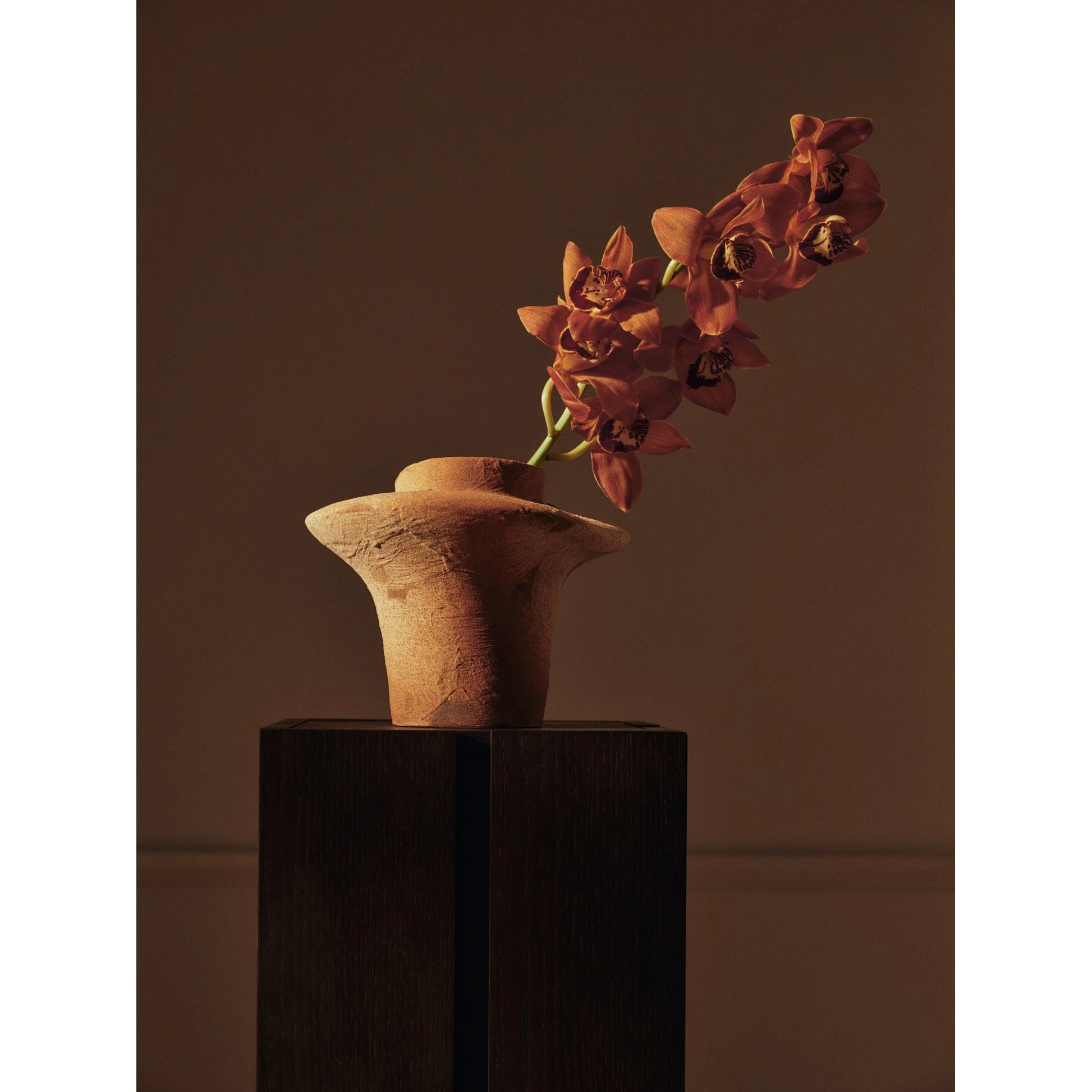 Parcel Pedestal - 35"H, Dark Stained Oak - Image 5