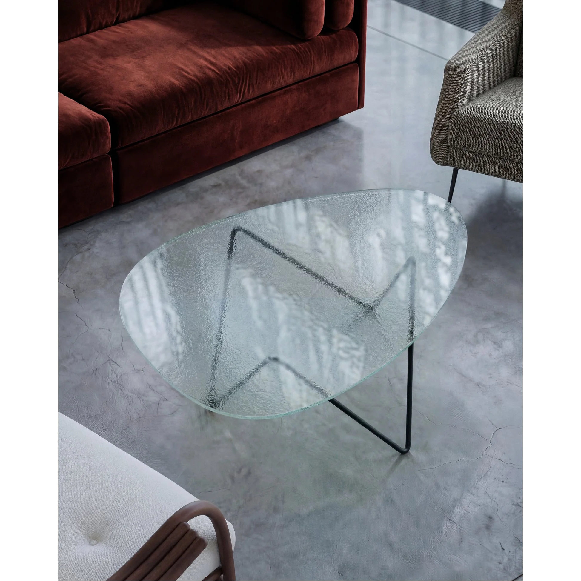 Pedrera Coffee Table - Transparent Glass, Chrome Base - Image 16