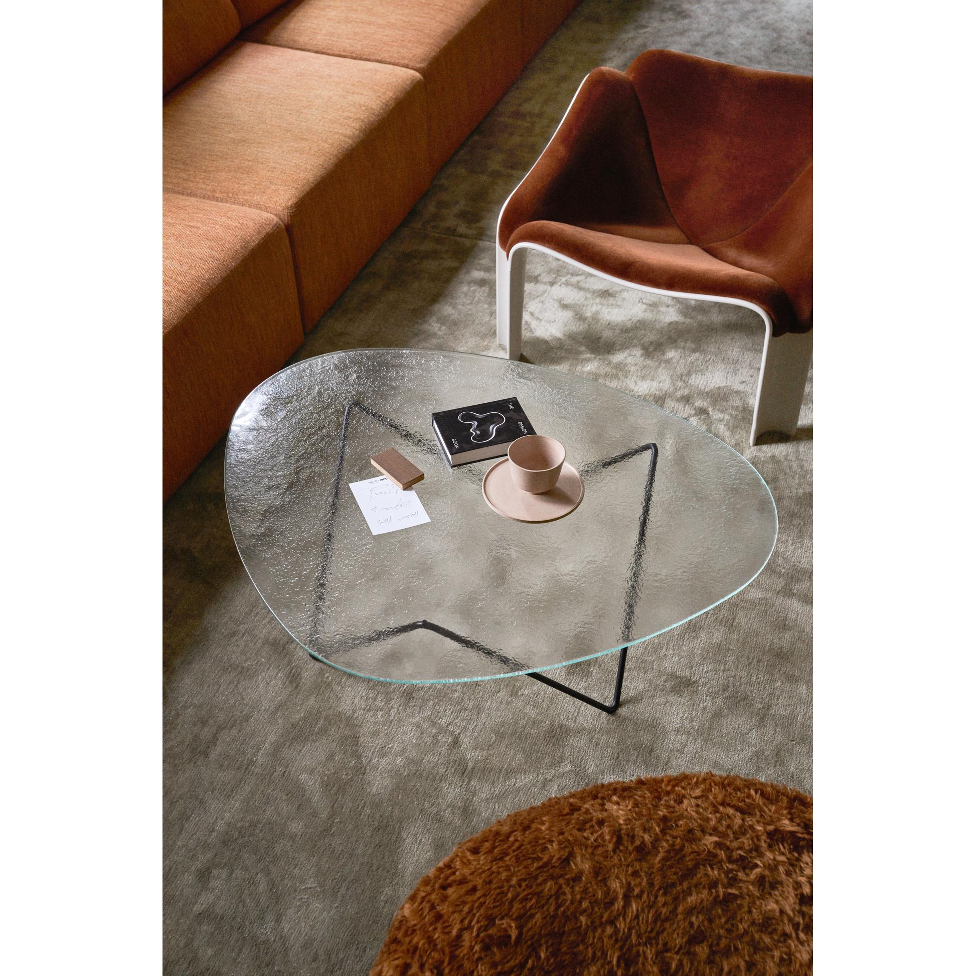 Pedrera Coffee Table - Transparent Glass, Chrome Base - Image 20