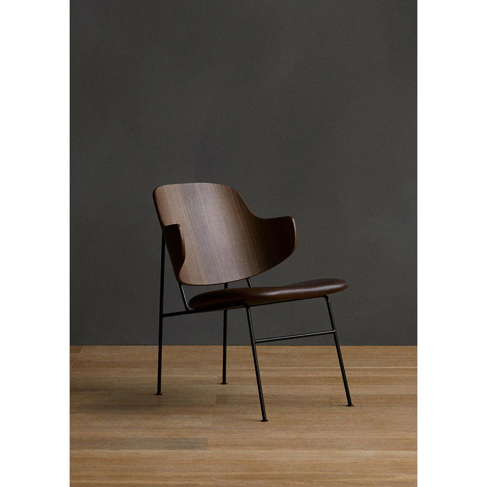 Penguin Seat Upholstered Lounge Chair - Walnut - Image 6