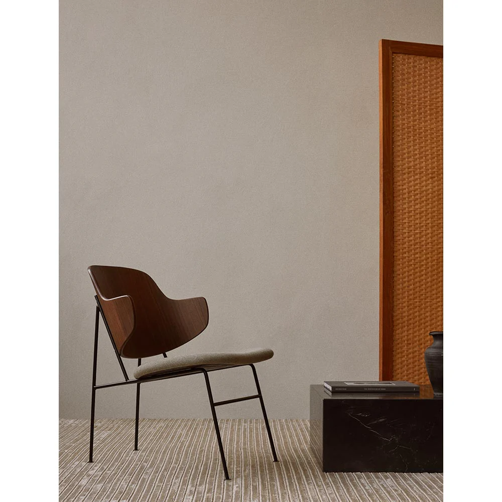 Penguin Seat Upholstered Lounge Chair - Walnut - Image 7