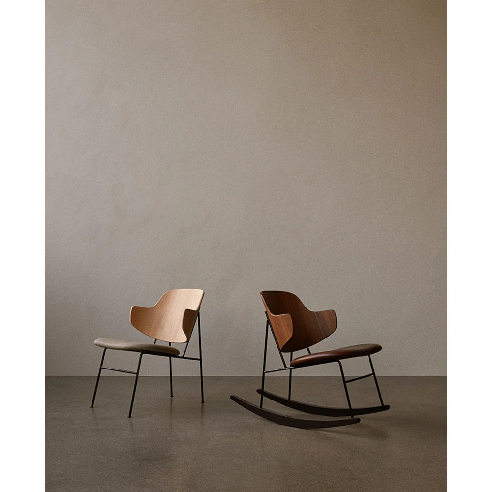 Penguin Seat Upholstered Lounge Chair - Walnut - Image 8