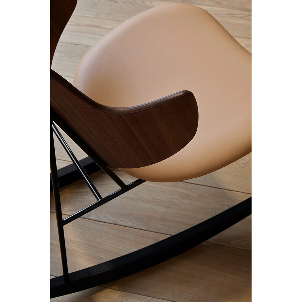 Penguin Seat Upholstered Rocking Chair - Walnut - Image 4