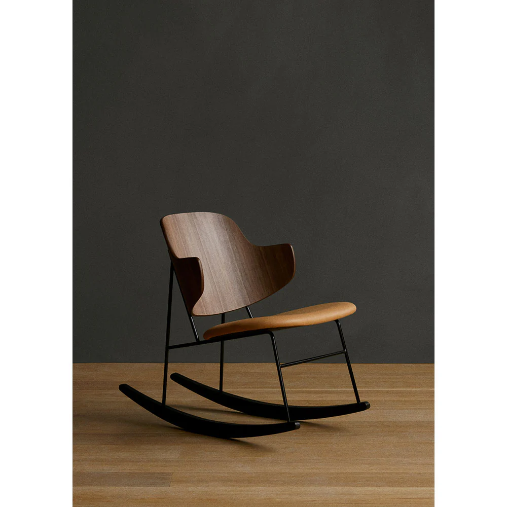 Penguin Seat Upholstered Rocking Chair - Walnut - Image 5